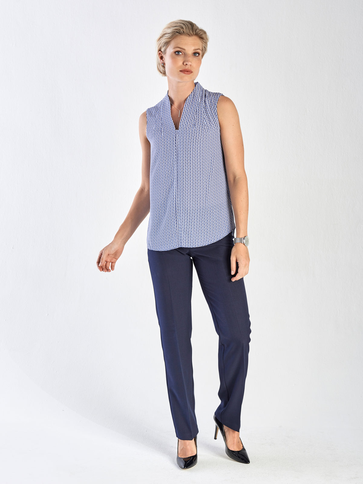 Gisele sleeveless basic- blue print