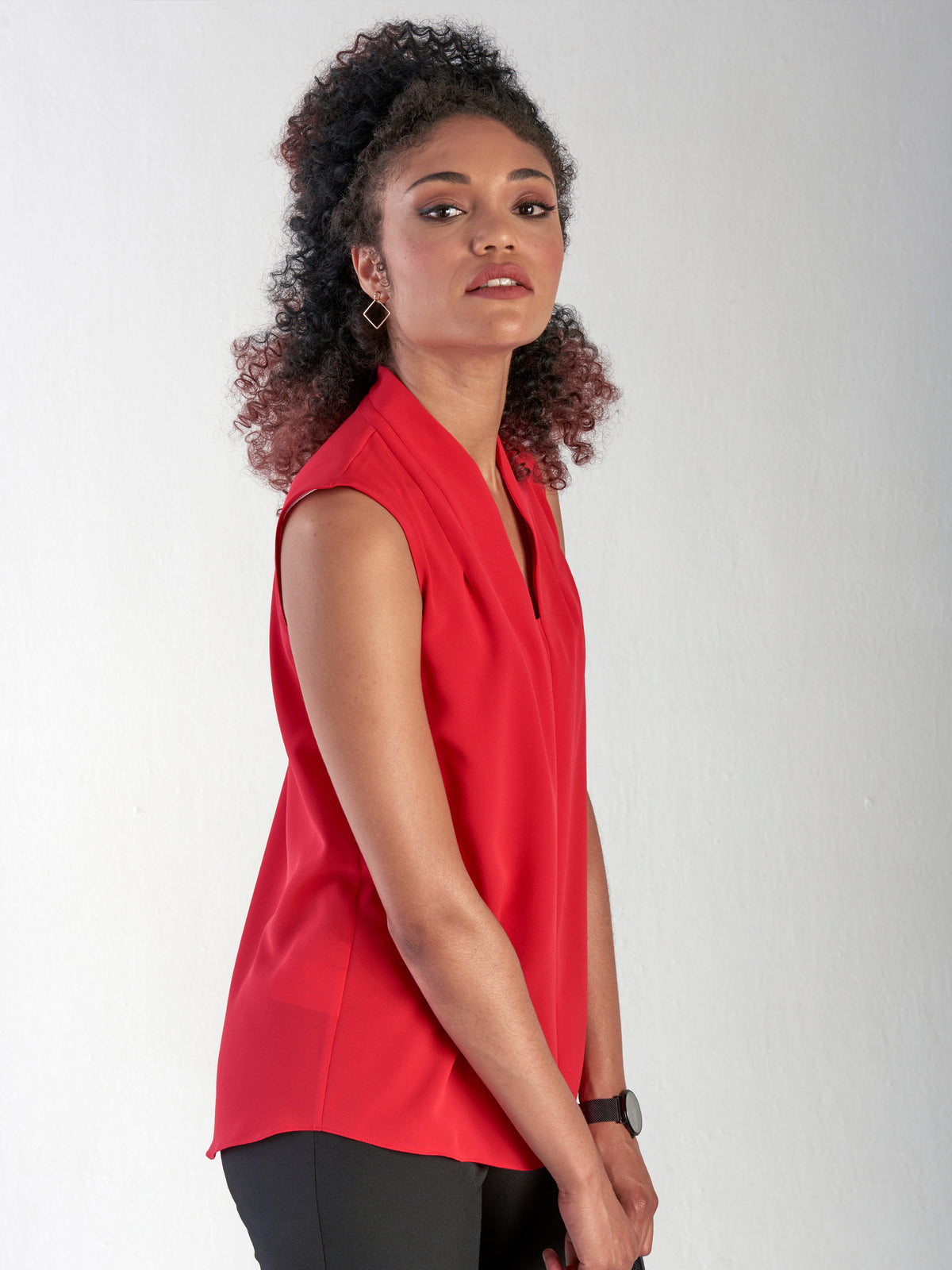 Gisele sleeveless basic- red