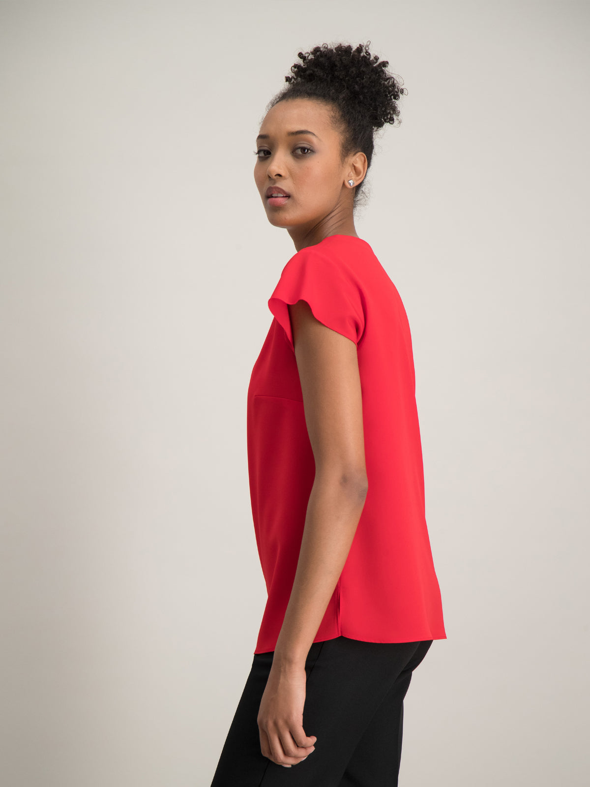Misty cap sleeve blouse - red