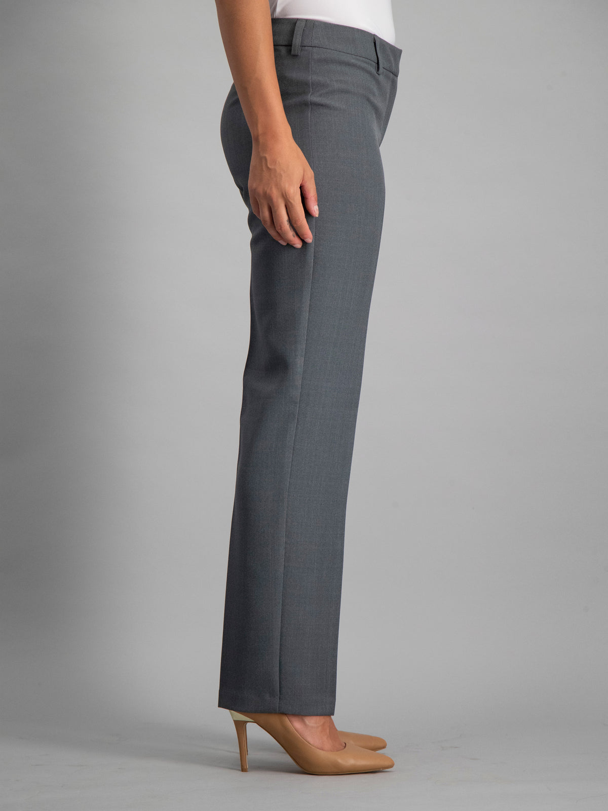 Women’s Grey Corporate Fitted Pants Classic Straight Leg Style By Imagemakers