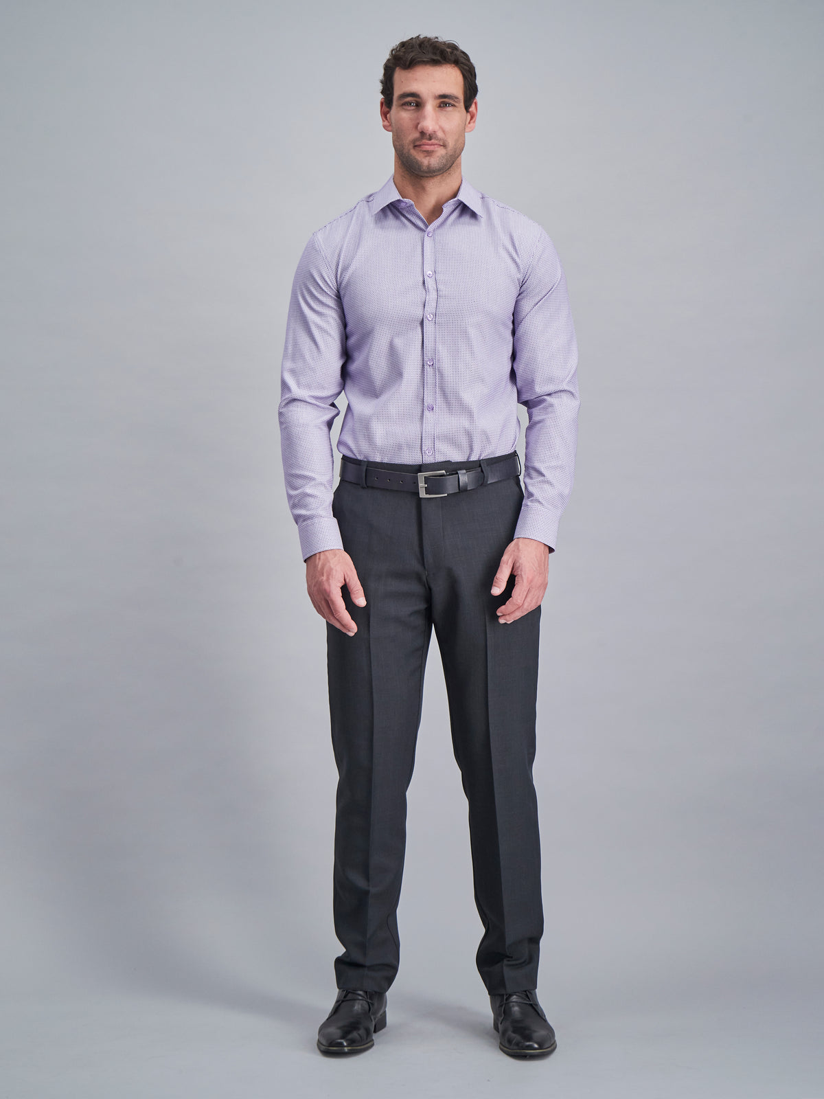 Dean slim fit cotton shirt - purple