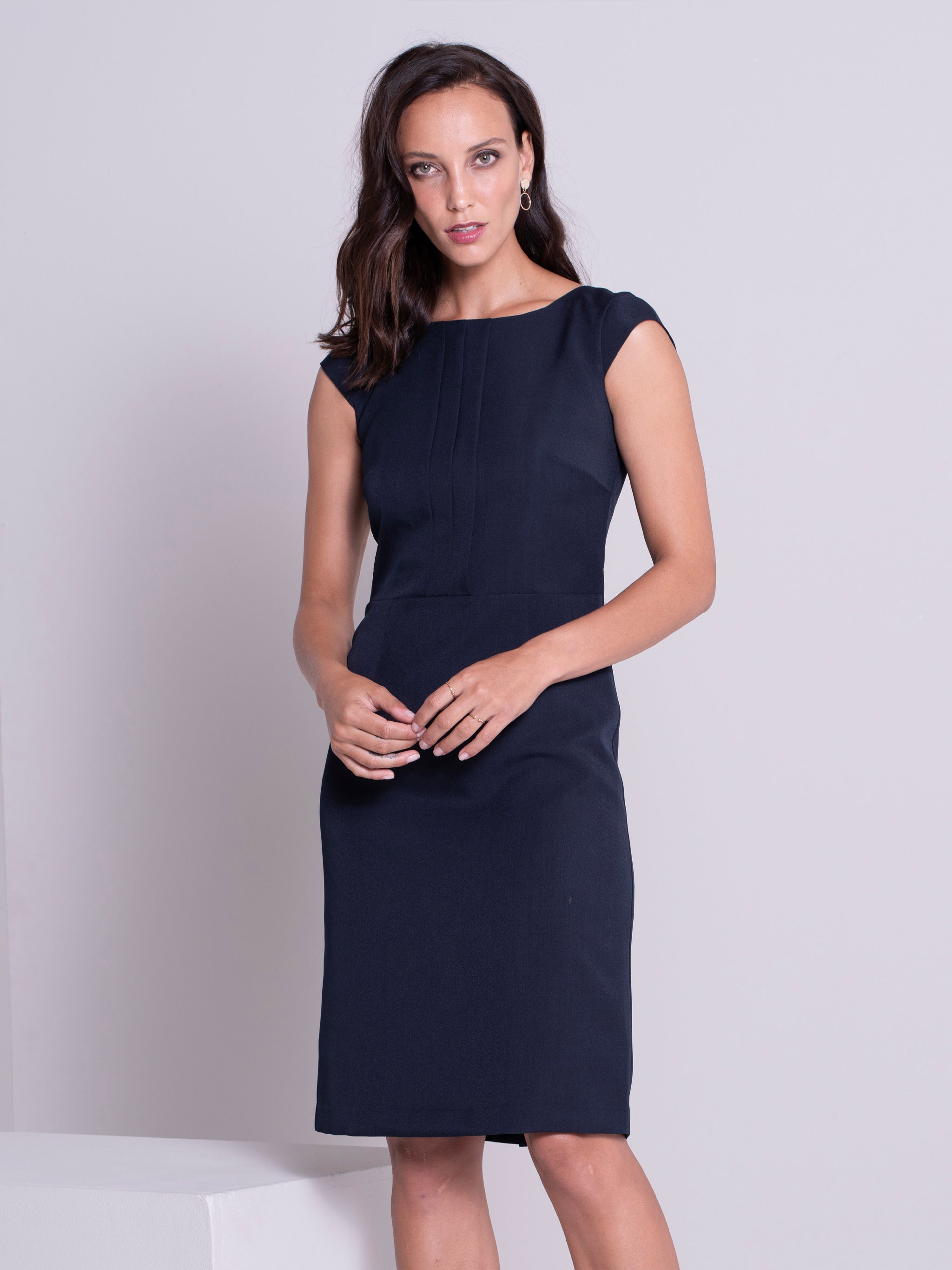 Rebecca cap sleeve midi dress - navy - Imagemakers (Pty) Ltd Trading as ...