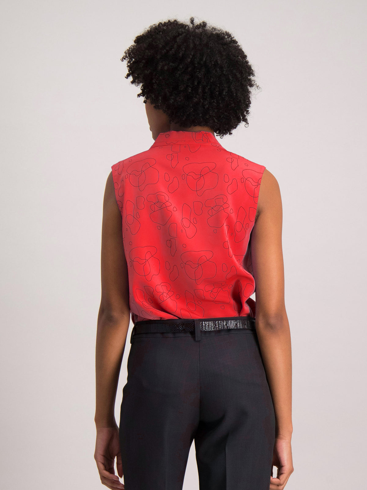 Gisele sleeveless basic- red print
