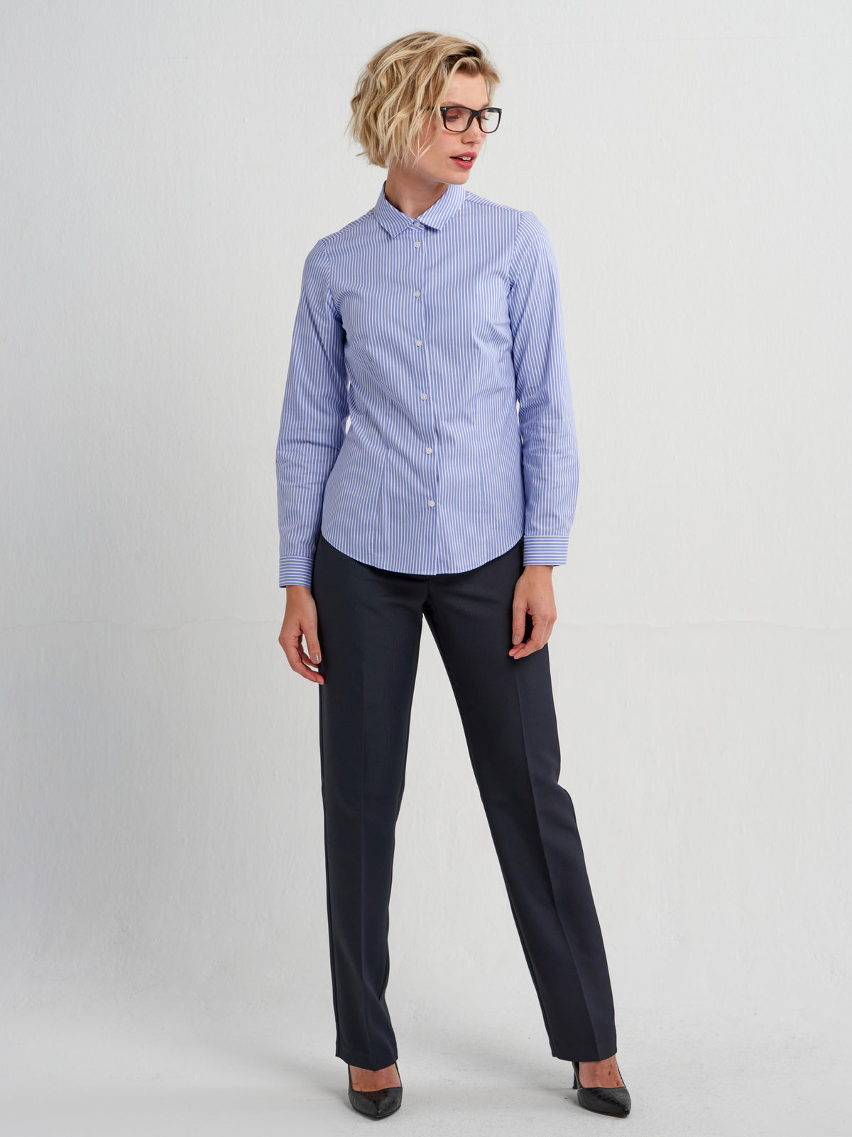 Karabo cotton shirt - blue stripe