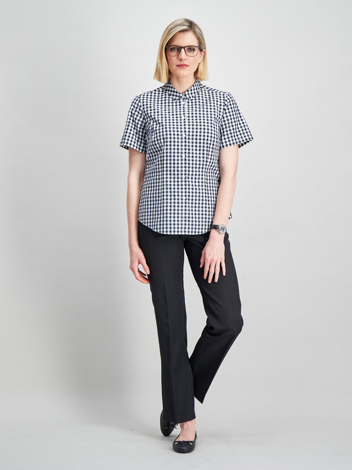 Kerry cotton shirt - blk gingham