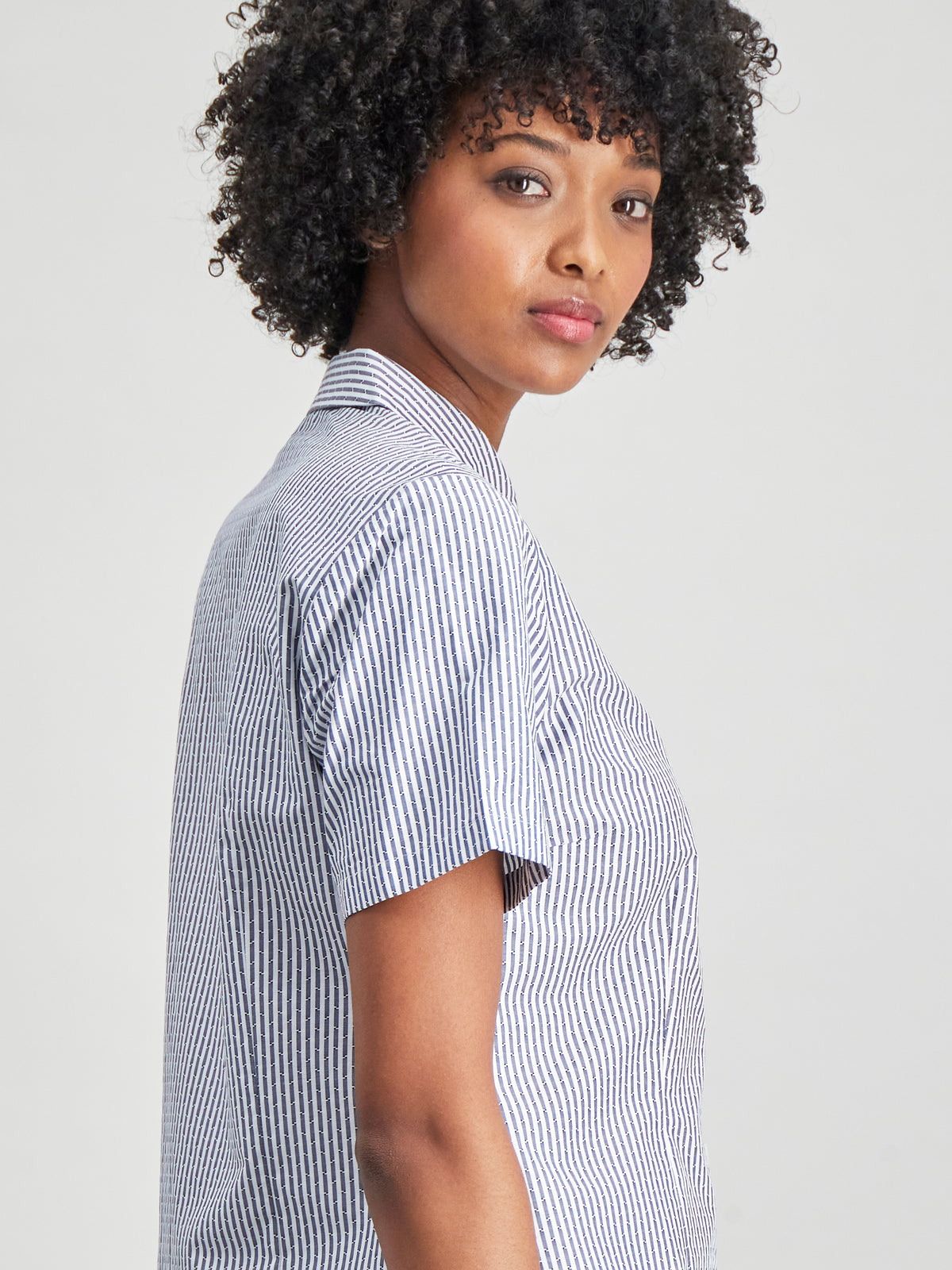 Kerry cotton shirt - blk stripe