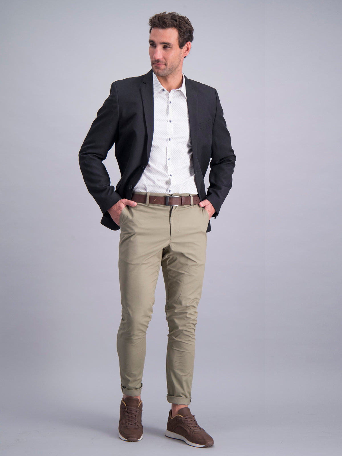 Andrew flat front slim fit chinos - olive
