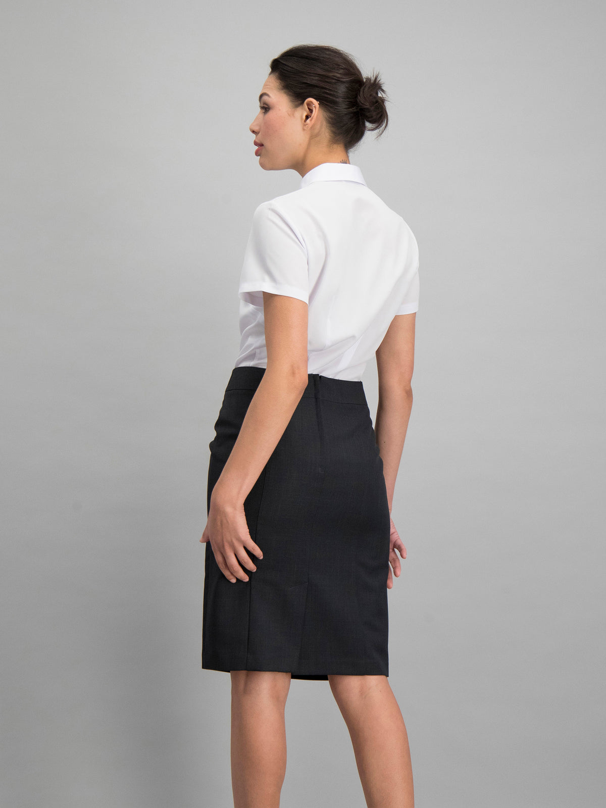 Sizani knee length skirt - dark charcoal